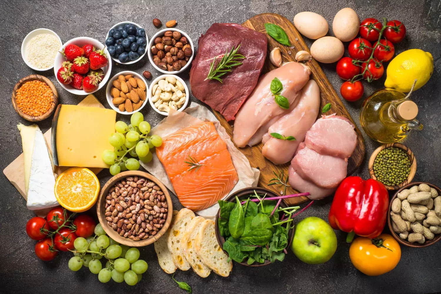 Grocery bag of fruits and vegetables that can provide support during a cancer diagnosis.